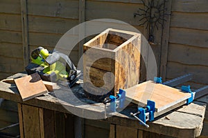 Recycling old wood offcuts for a Birdbox