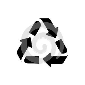 Recycling packaging symbol simple flat style icon isolated