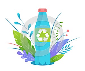 Recycling plastic. Recycling plastic bottles. Vector illustration