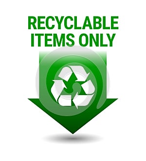 Recycling point sign poster vector concept