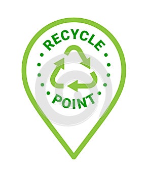 Recycling point sign poster vector concept