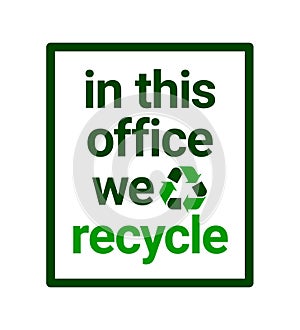 Recycling point sign poster vector concept