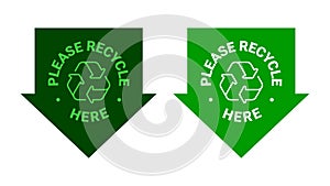 Recycling point sign poster vector concept