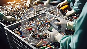 Recycling process for used lithium batteries at facility focused on sustainability