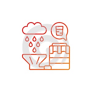 Recycling rainwater gradient linear vector icon