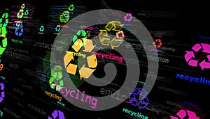Recycling with recycle symbol illustration