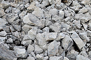 Recycling and reuse crushed concrete rubble, asphalt, building material, blocks