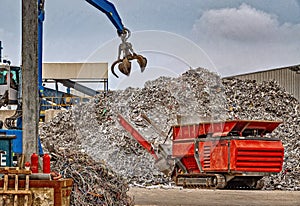 Recycling scrap metal at a waste management facility