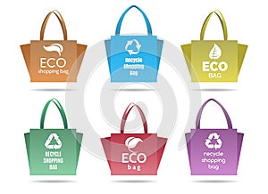 Recycling shopping ecobags set