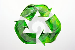 Recycling sign is created from jelly. Environmental protection, recycle, ecology, concept