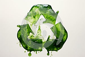 Recycling sign is created from jelly. Environmental protection, recycle, ecology, concept