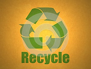 Recycling symbol on cardboard