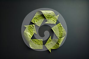 Recycling symbol, dark background. Environmental protection, ecology, recycle concept