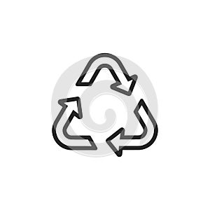 Recycling symbol flat icon