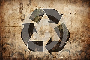 Recycling symbol, grunge style. Environmental protection, ecology, recycling concept