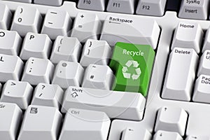 Recycling symbol on keyboard