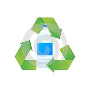 Recycling symbol. Recycling plastic. Environment, ecology, nature protection concept. Vector stock illustration.