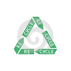 Recycling symbol Vector Illustration isolated on white background. Recycle icon.