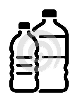 Recycling Symbols For Plastic. Vector icon illustration  plastic bottle