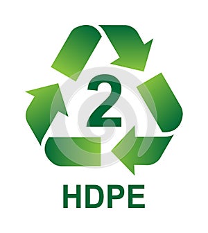 Recycling Symbols For Plastic. Vector icon illustration HDPE