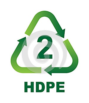 Recycling Symbols For Plastic. Vector icon illustration HDPE