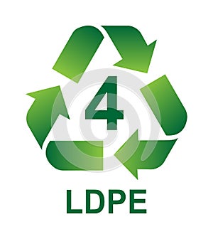 Recycling Symbols For Plastic. Vector icon illustration LDPE