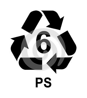 Recycling Symbols For Plastic. Vector icon illustration PS