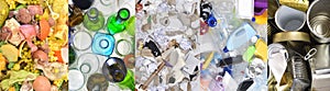 Recycling, tin can,plastic,paper,glass and organic