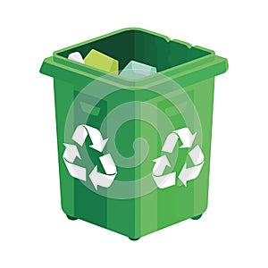 recycling trash bin illustration
