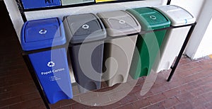 Recycling trash station, plastic containers