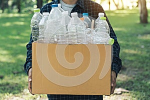 Recycling and volunteer portrait of group doing outdoor waste and garbage cleaning. Earth day, charity and community clean up