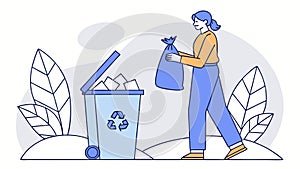 Recycling Workers Sorting Waste Vector, vector design Generative AI