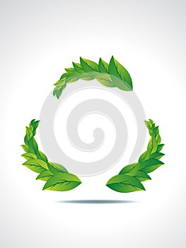 Recyle Icon With Leaf photo