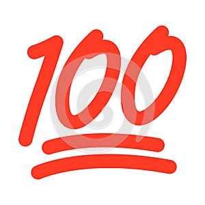 Red 100 illustration icon - PNG