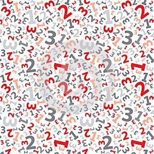 Red 123 number background seamless