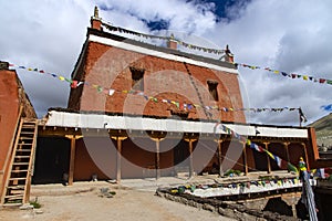 Red 15th-century Thubchen Gompa of Lo Manthang , Upper Mustang trekking , Nepal