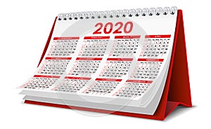 Red 2020 Calendar