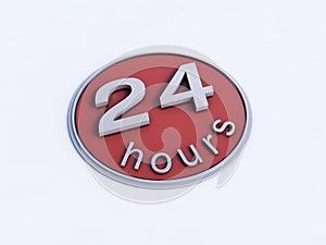 Red 24 Hours Icon