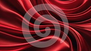 Red 3D aurora, silk-like texture swirling elegantly to embody abstract business technology, background with soft glowing light, vo