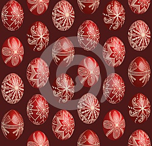 Red 3D Easter Eggs pysanky decoration