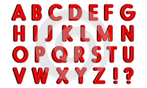 Red 3D English Letters with Exclamation and Interrogative Sign