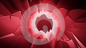 Red 3D Low Poly Crystal Cave Tunnel Loopable Motion Background