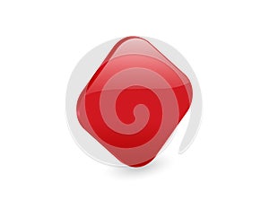Red 3d rhomb icon photo