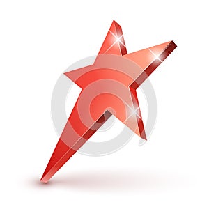 Red 3d star with Golden 3d star with highlights