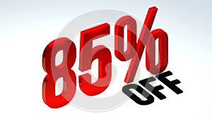 Red 85% off Discount Icon.