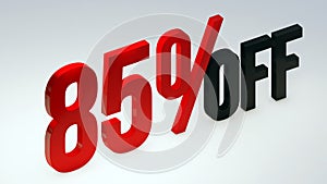 Red 85% off Discount Icon.