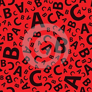Red abc letter background seamless
