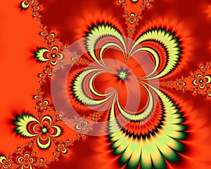 Red Abstract 70s Background photo