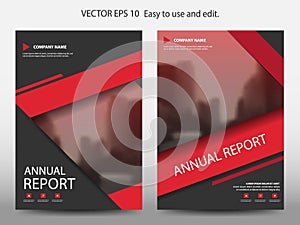 Red abstract annual report Brochure design template vector.