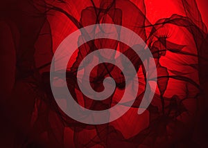 Red smoke background.